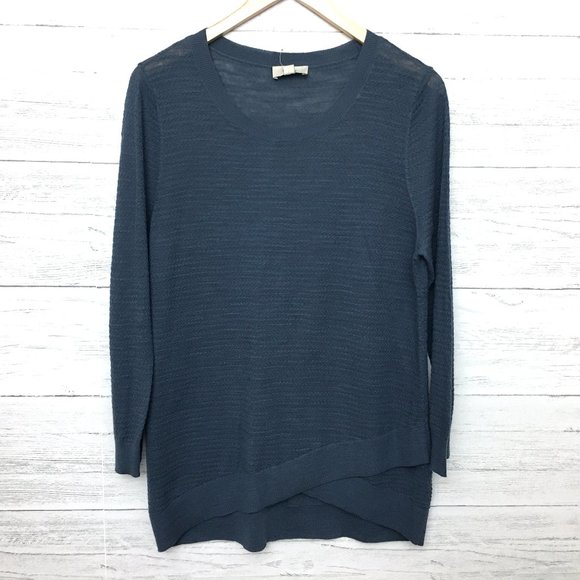 LOFT Sweaters - NEW LOFT Women's Blue Lightweight Sweater Pullover Knit Top Long Sleeves L